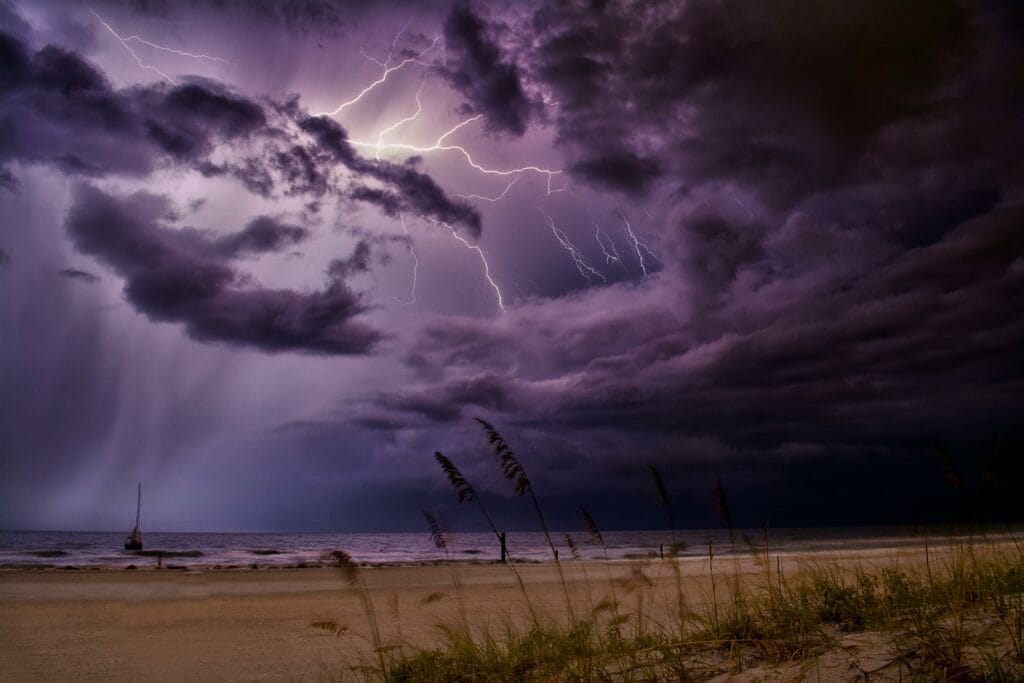 lightning storm in sky