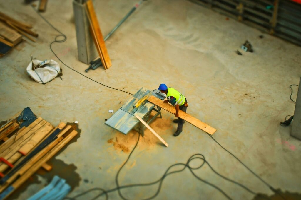 Worker with his equipment